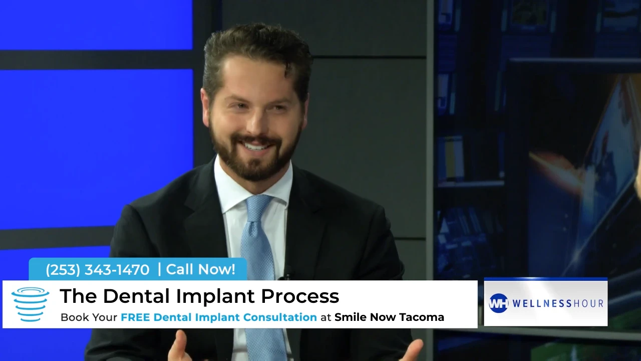Dr. Tyler Tolbert discussing the dental implant process on The Wellness Hour